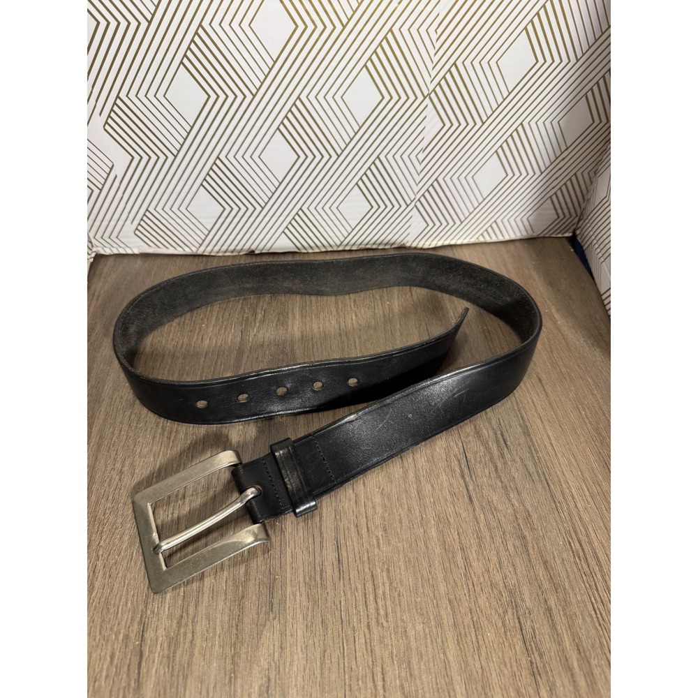Gap Mens Black Genuine Leather Casual Dress‎ Belt Silver Buckle Size 34